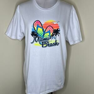 Supreme Miami Beach Florida Tee MEDIUM Womens Graphic Short Sleeve USA White NEW